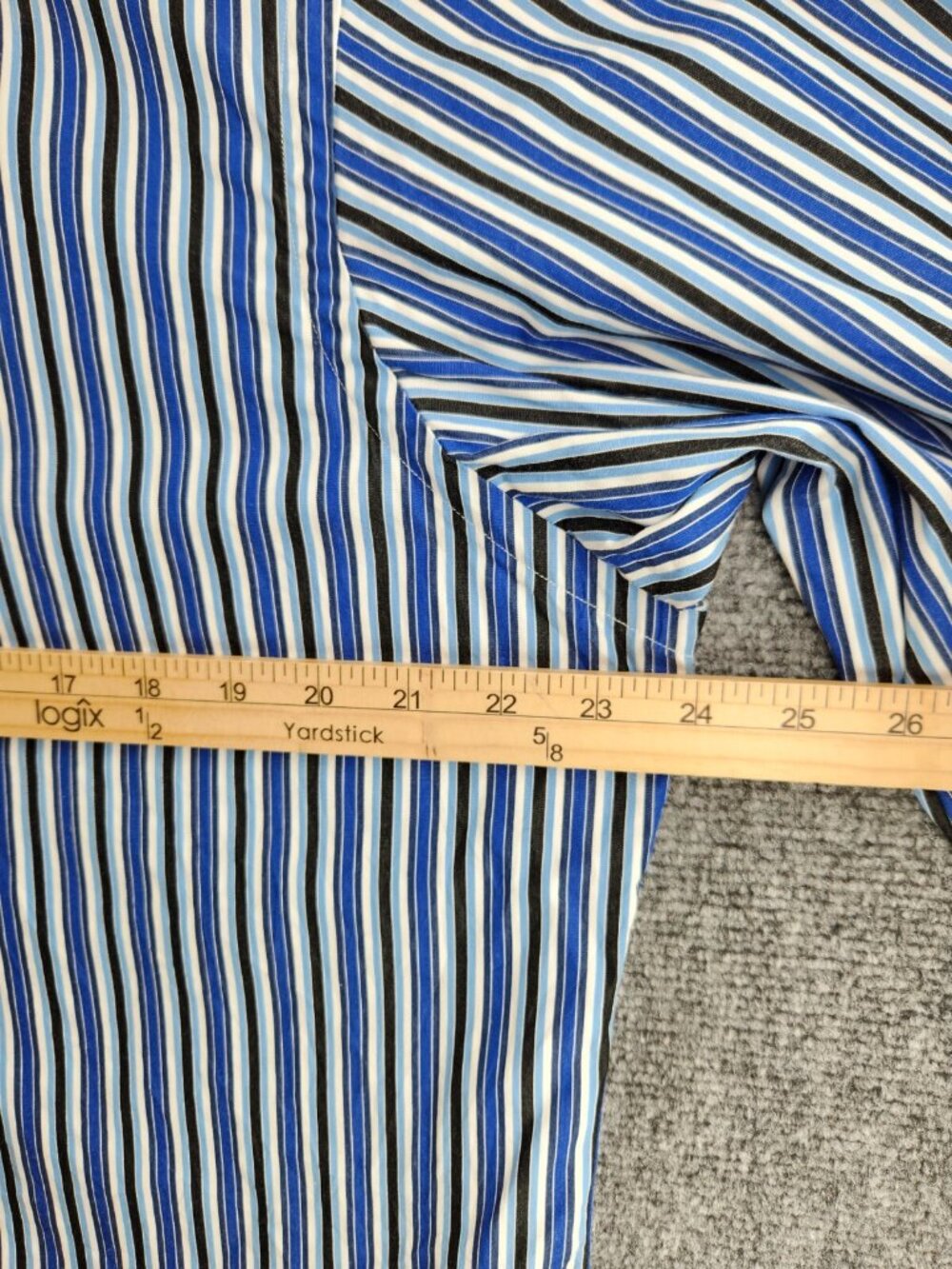 Polo Ralph Lauren Striped Blue Button Up Shirt Curham Custom Fit 16.5 36/37 Men - Picture 12 of 16
